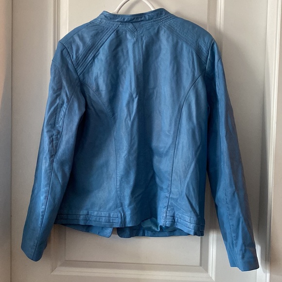 Blue Leather Jacket - Picture 2 of 6